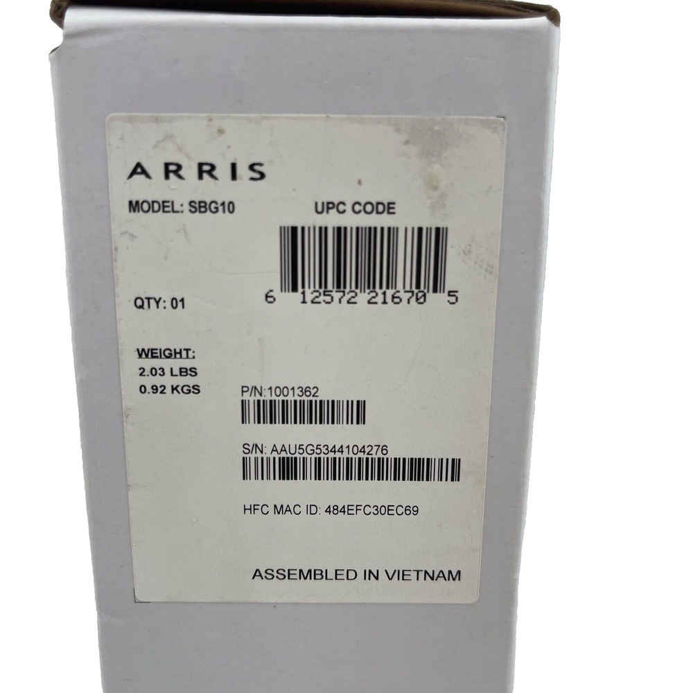 Arris‎ Surfboard SBG10 DOCSIS 30 Cable Modem WiFi Router SBG10 - Picture 4 of 5